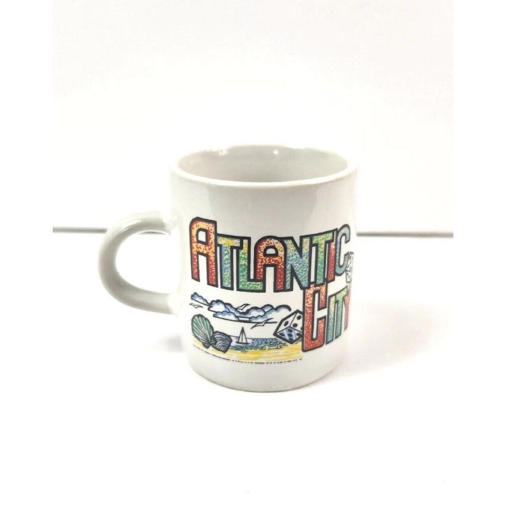 Vintage Atlantic City Mini Souvenir Shot Glass Mug 1992